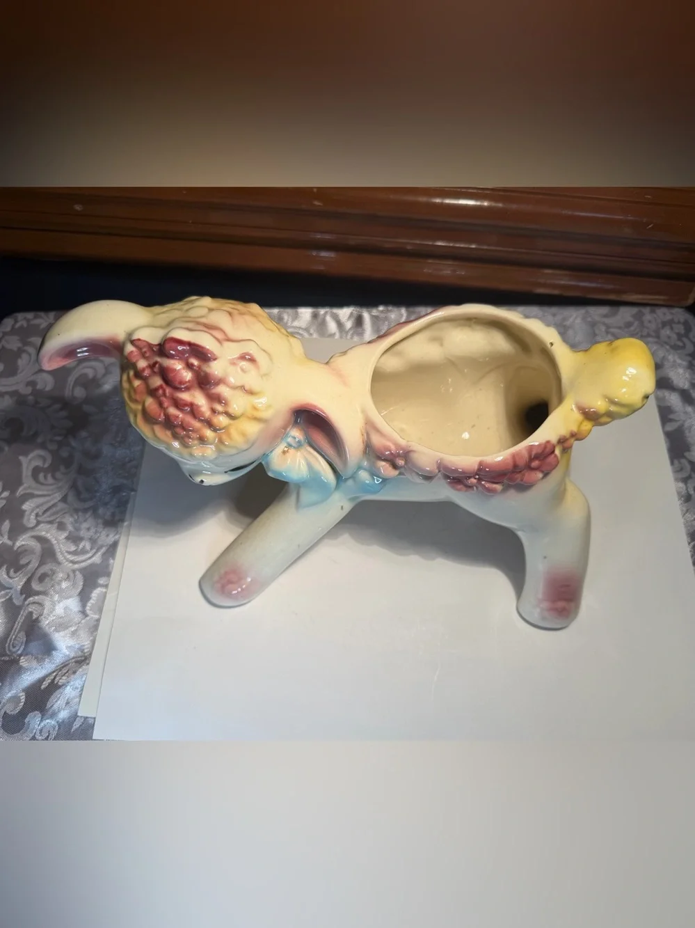 Vintage Ceramic Lamb Planter Mid-century Modern Decor